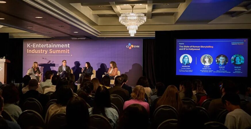 Cynthia Littleton Jon Wax Sera Tabb and Danielle Kreinik K-Entertainment industry summit