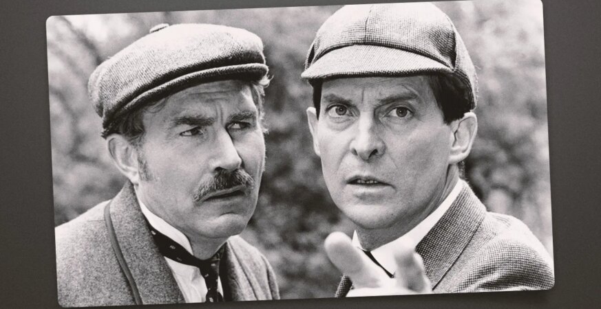 David Burke with Jeremy Brett on ‘The Adventures of Sherlock Holmes.’