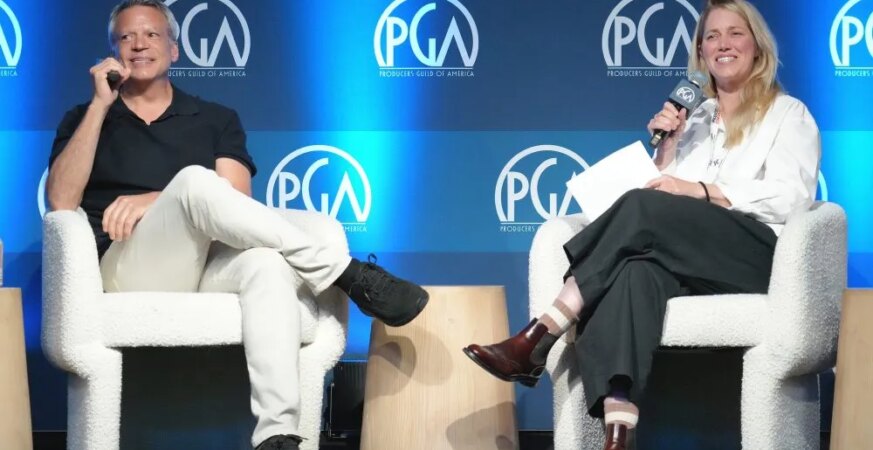 Michael De Luca and Sara Murphy at the 16th Annual Produced by Conference at Universal Studios, on Saturday, May 30, 2026 in Los Angeles, Calif.