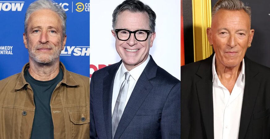 Jon Stewart, Stephen Colbert and Bruce Springsteen