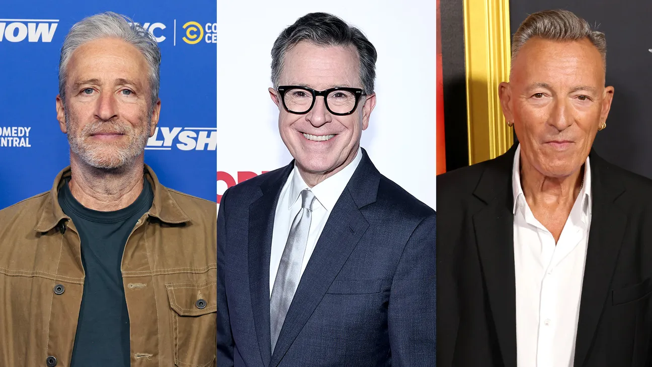 Jon Stewart, Stephen Colbert and Bruce Springsteen