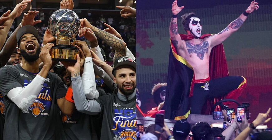 Knights with their trophy and Danhausen