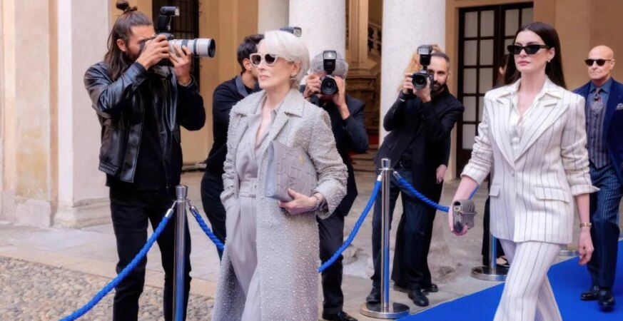 THE DEVIL WEARS PRADA 2, center, from left: Meryl Streep, Anne Hathaway, 2026. ph: Macall Polay /© Walt Disney Studios Motion Pictures /Courtesy Everett Collection