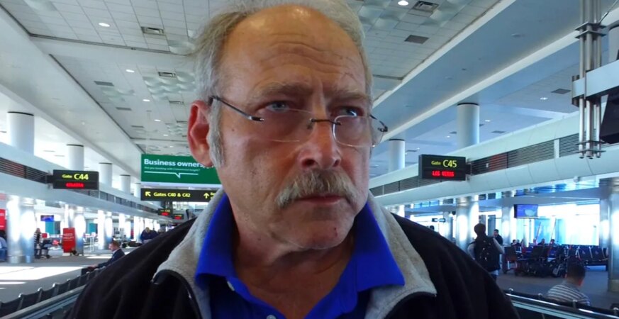 Benjaman goes through the Denver Airport in The Many Lives of Benjaman Kyle