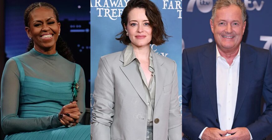 Michelle Obama, Claire Foy and Piers Morgan