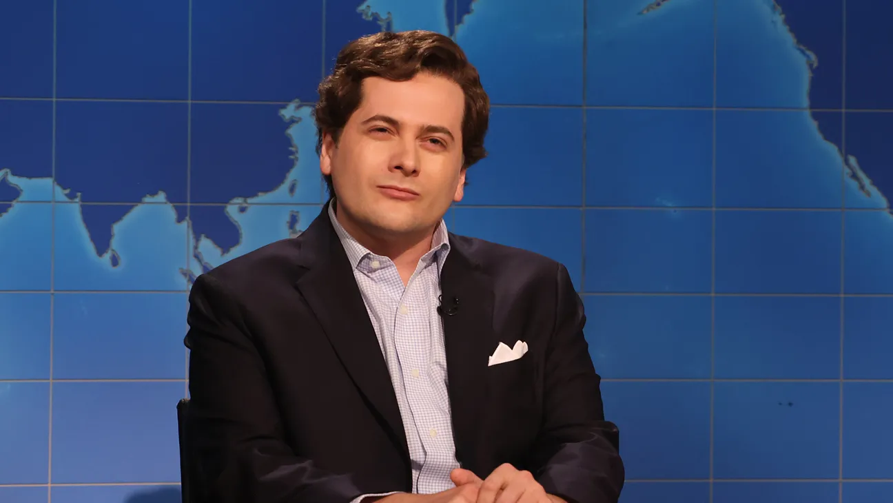 Saturday Night Live Episode 1903 Pictured: (l-r) Jeremy Culhane as Tucker Carlson and anchor Colin Jost during Weekend Update on Saturday, May 9, 2026