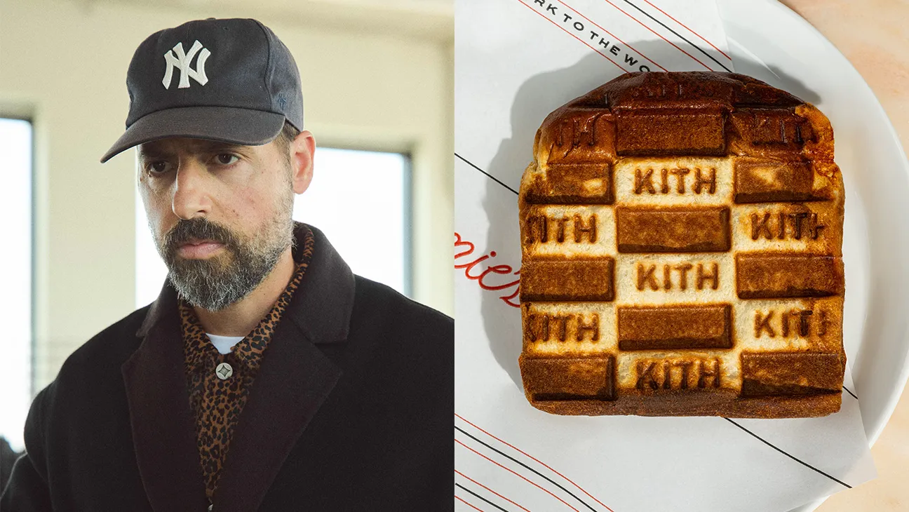 Ronnie Fieg and a grilled cheese at Ronnie's Pronto featuring Japanese milk bread.