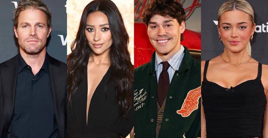 Stephen Amell, Shay Mitchell, Noah Beck and Livvy Dunne