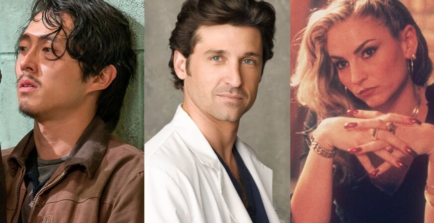 From left: Steven Yeun in 'The Walking Dead,' Patrick Dempsey in 'Grey's Anatomy' and Drea de Matteo in 'The Sopranos'