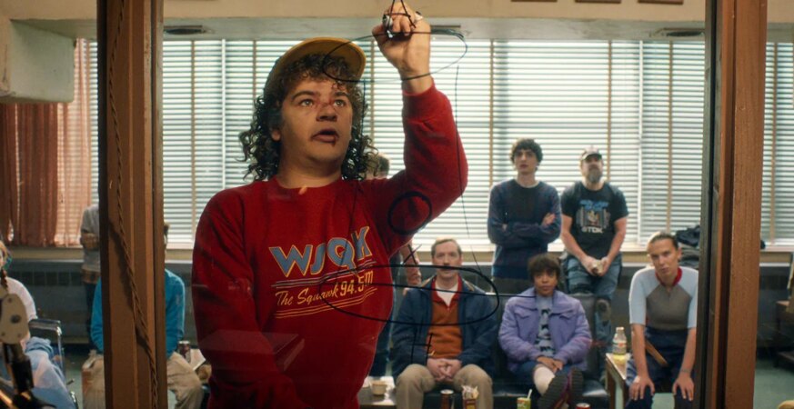 Gaten Matarazzo as Dustin Henderson in Stranger Things: Season 5.