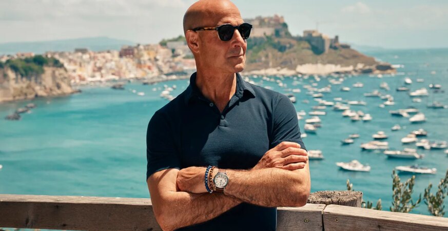 Tucci in Italy Naples & Campania Stanley Tucci visits the island of Procida. The smallest and least visited of Campania’s three main islands, Procida is roughly 2 miles (3 kilometers) across and home to 10,000 people.