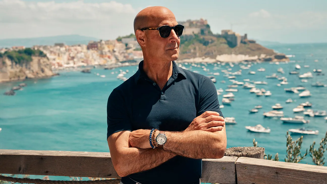 Tucci in Italy Naples & Campania Stanley Tucci visits the island of Procida. The smallest and least visited of Campania’s three main islands, Procida is roughly 2 miles (3 kilometers) across and home to 10,000 people.