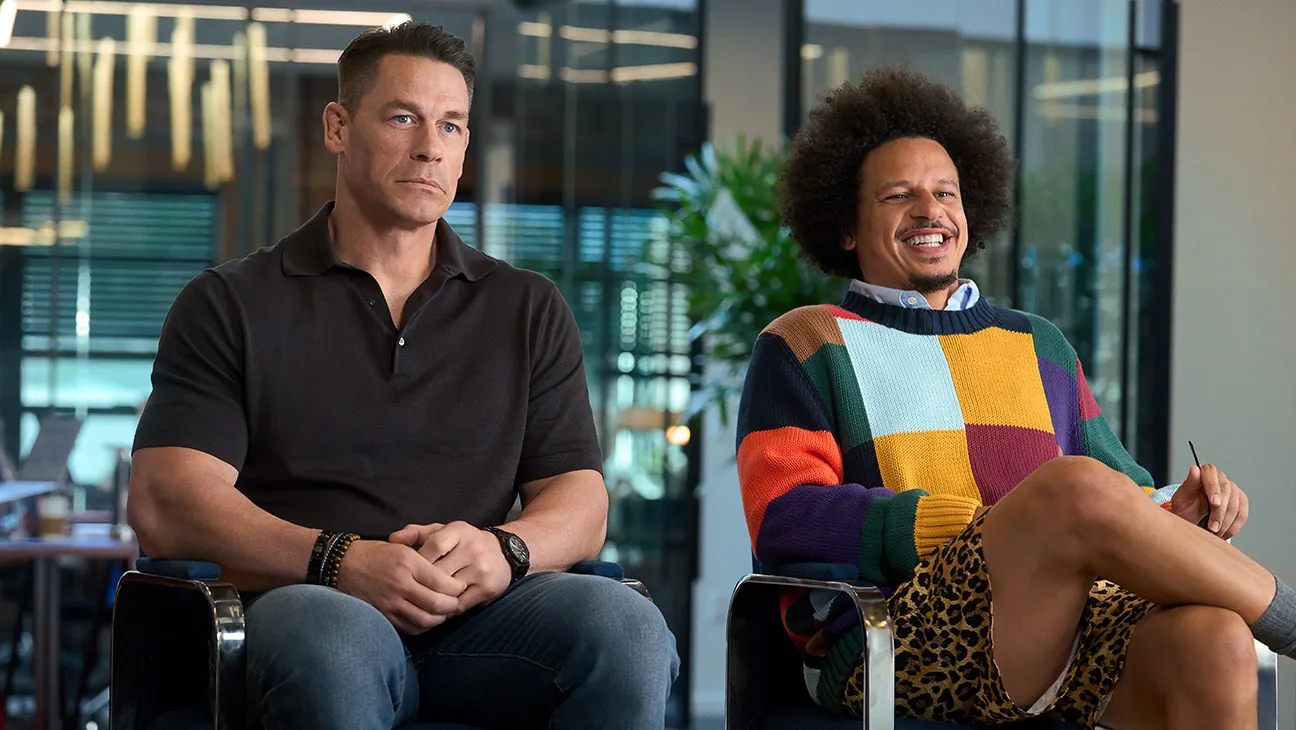 (L to R) John Cena as Rudd, Eric Andre as Marcus in Little Brother