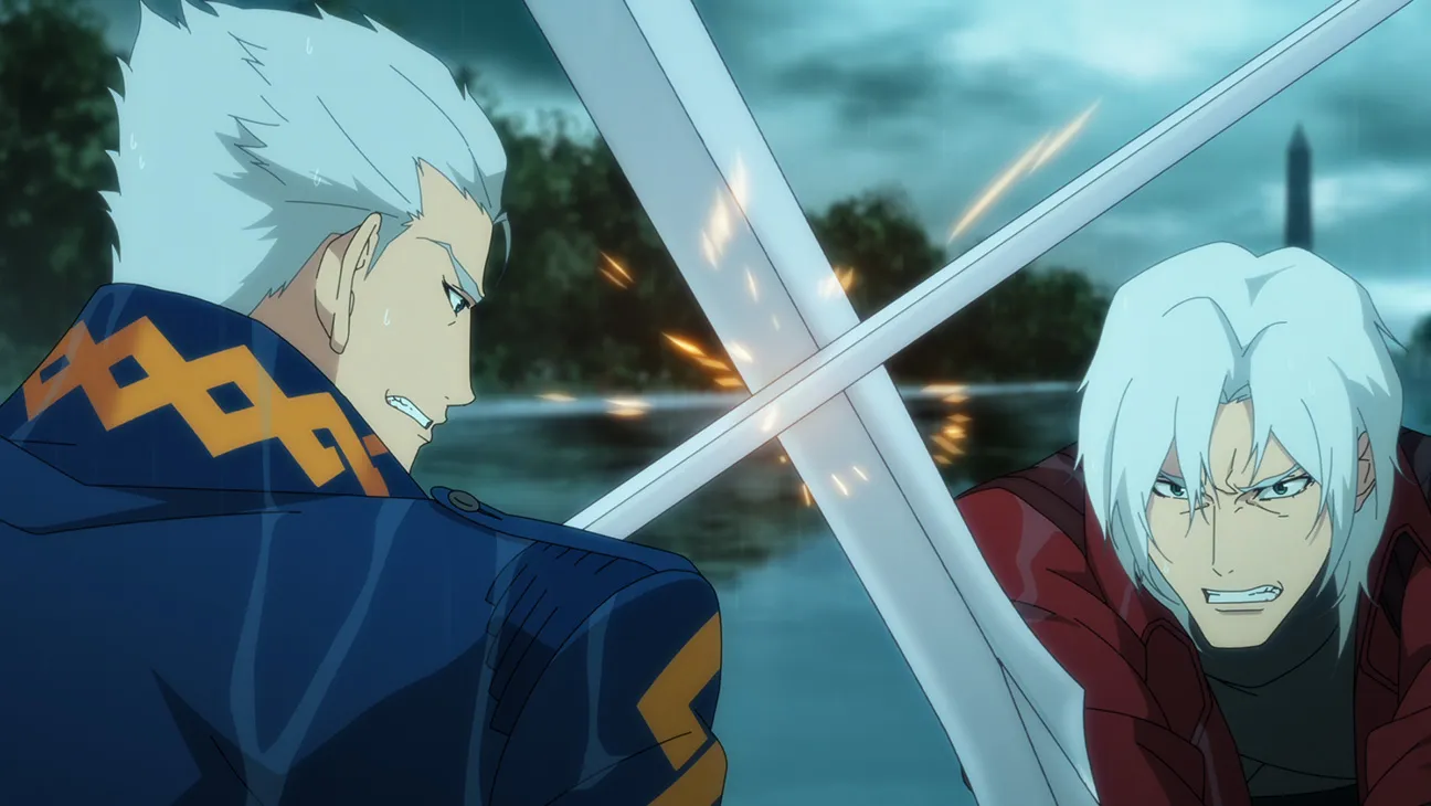 Robbie Daymond as Vergil and Johnny Yong Bosch as Dante in Devil May Cry S2.