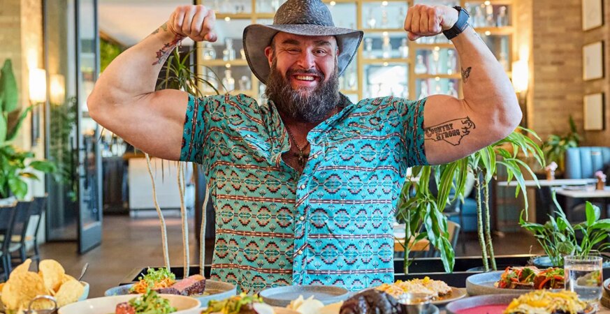 Braun Strowman visits Austin in Everything On The Menu with Braun Strowman on USA Network.