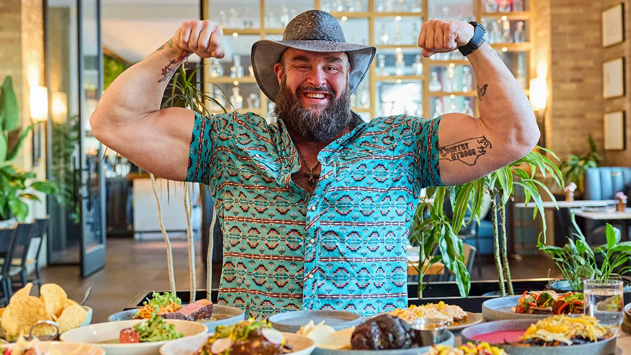 Braun Strowman visits Austin in Everything On The Menu with Braun Strowman on USA Network.