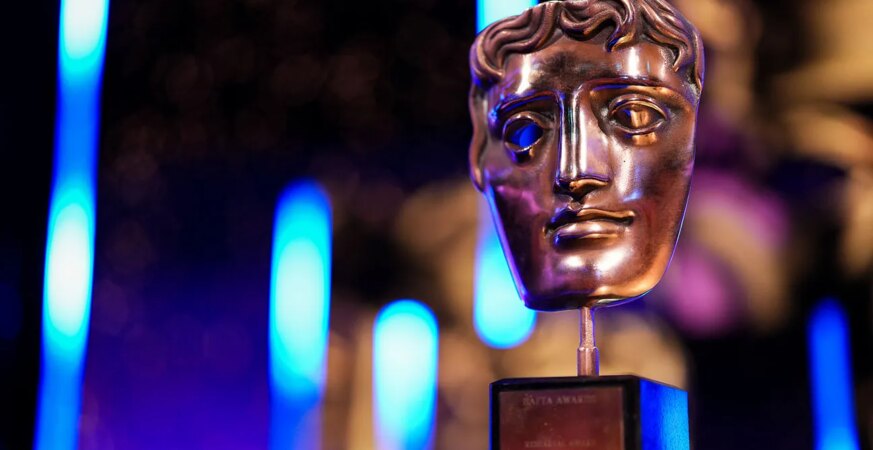 BAFTA Masks ahead of the EE BAFTA Film Awards 2026 at The Royal Festival Hall on February 22, 2026 in London, England