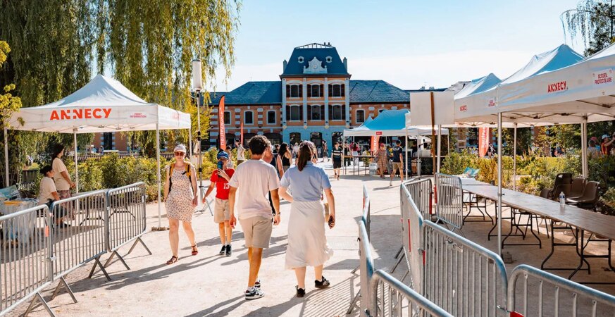 Visitors Walk Through The Haras D Annecy After The Public Opening Of The New Cite Internationale Du Cinema D Animation During The Annecy International Animation Film Festival At Haras D Annecy In Annecy In Haute Savoie In France On June 20 2026.