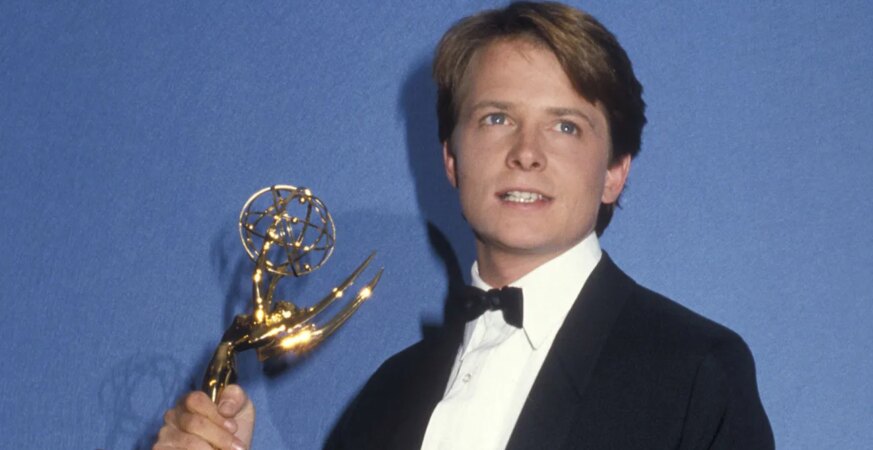 Michael J. Fox with his first Emmy