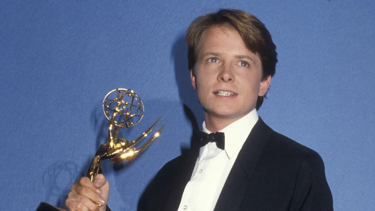 Michael J. Fox with his first Emmy