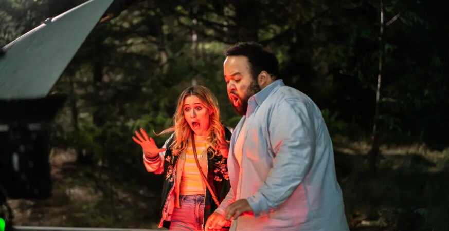 ‘All Night Wrong’ Director on His Hitchcock-Meets-Wilder Film With ‘Severance’s’ Zach Cherry and Maria Bakalova as Broken Souls