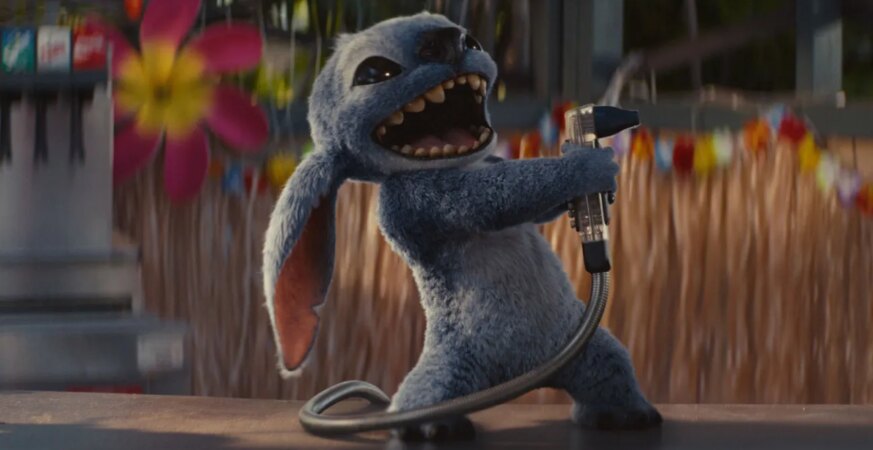 (L-R) Stitch in Disney’s live-action Lilo and Stitch