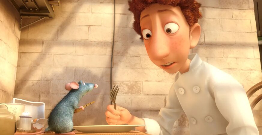 Ratatouille, Remy (voice: Patton Oswalt), Linguini (voice: Lou Romano), 2007.