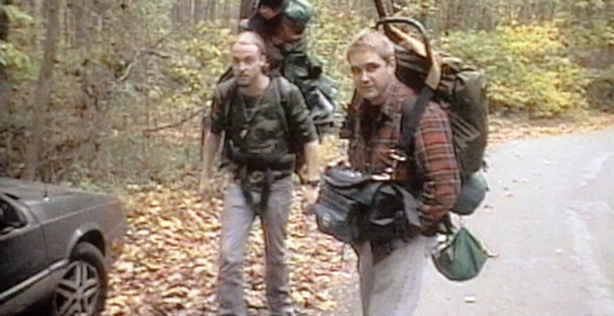 Joshua Leonard and Michael Williams in 'The Blair Witch Project'
