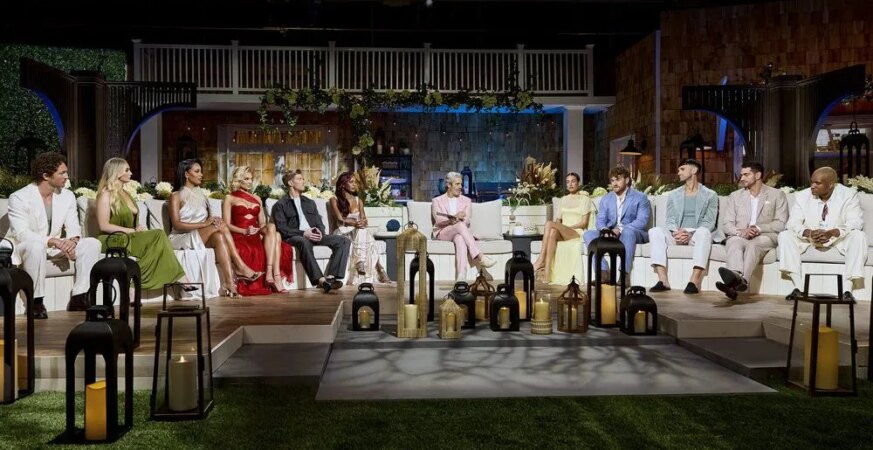 Ben Waddell, Bailey Taylor, Mia Calabrese, Lindsay Hubbard, Kyle Cooke, Ciara Miller, Andy Cohen, Amanda Batula, West Wilson, Carl Radke, Jesse Solomon and KJ Dillard at the 'Summer House' season 10 reunion.