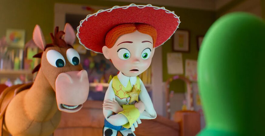 (L-R): Bullseye and Jessie with Lilypad in Disney and Pixar's Toy Story 5