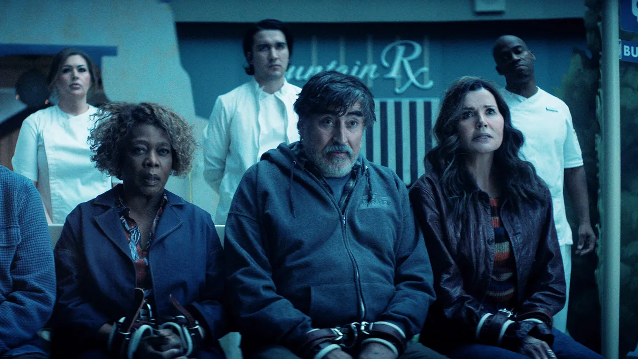 (L to R) Clarke Peters as Art, Alfre Woodard as Judy, Alfred Molina as Sam, Geena Davis as Renee in The Boroughs.