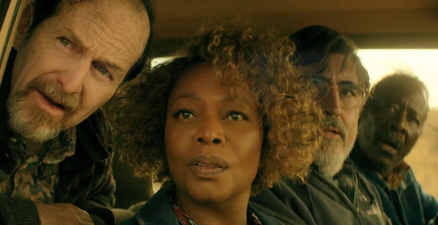 (L to R) Denis O’Hare as Wally, Alfre Woodard as Judy, Alfred Molina as Sam, Clarke Peters as Art in The Boroughs.