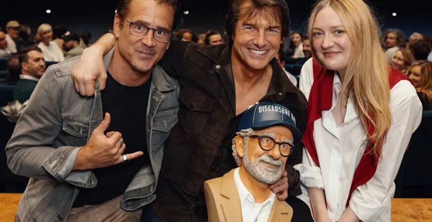 Tom Cruise Reunites with Spielberg Co-Stars Colin Farrell, Dakota Fanning (and a Popcorn Bucket of the Director’s Head) for ‘Disclosure Day’ Screening