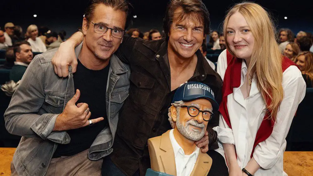 Tom Cruise Reunites with Spielberg Co-Stars Colin Farrell, Dakota Fanning (and a Popcorn Bucket of the Director’s Head) for ‘Disclosure Day’ Screening